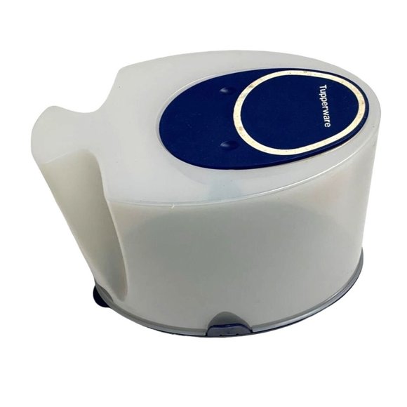 Tupperware Cereal Keeper Plastic Blue Top and Bottom Dispenser 19 in t 10.75 w 6 - Picture 2 of 4